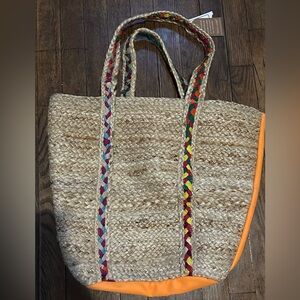 $5 bundle sale large boho straw beach bag NWT